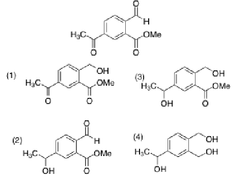<p>Suppose, you treated the following compound with a huge excess of sodium borohydride in methanol. What product do you expect to obtain?</p>
