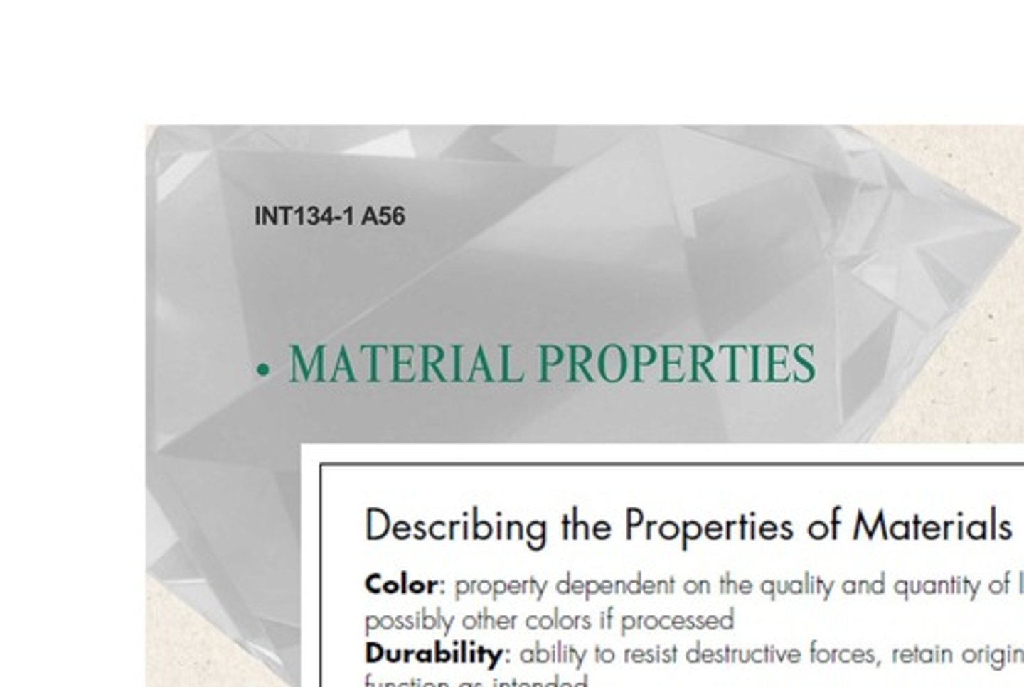 <p>Durability, colorfastness, fading, stain and water resistance, and ease of maintenance.</p>