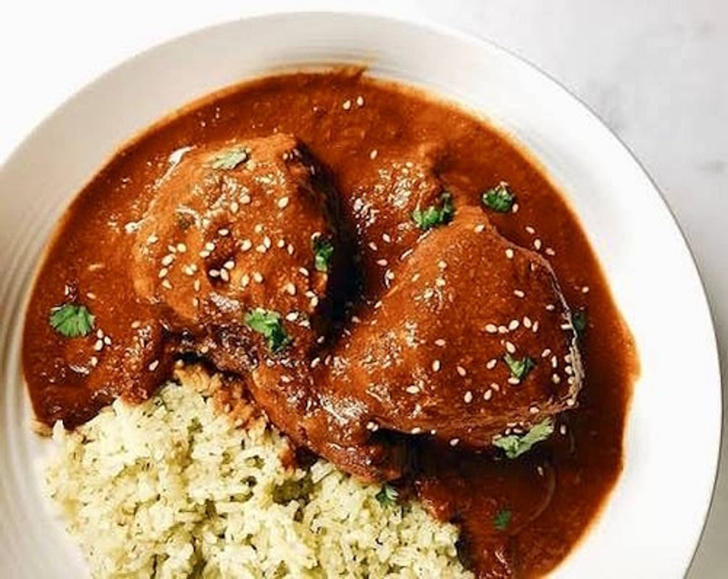 <p>mole poblano (Mexican national dish)</p>