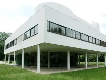 <p>horizontal bands of windows</p>