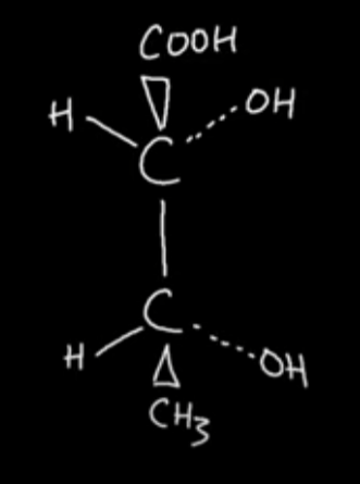 <p>Draw the optical isomer of this molecule with 2 chiral centres</p>