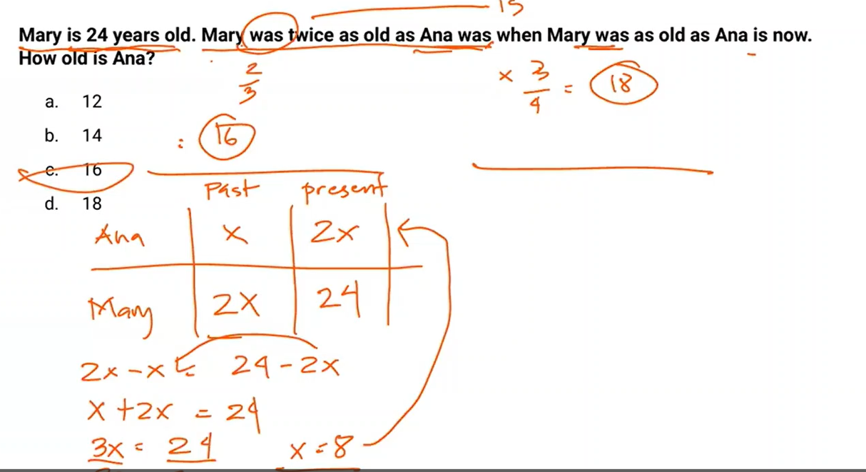 <p>Answer: c. 16  </p>