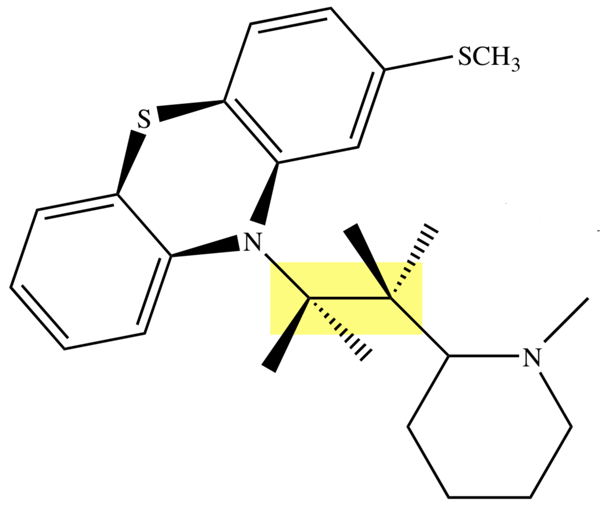 <p>PHENOTHIAZINE: <strong>THIORIDAZINE</strong></p>