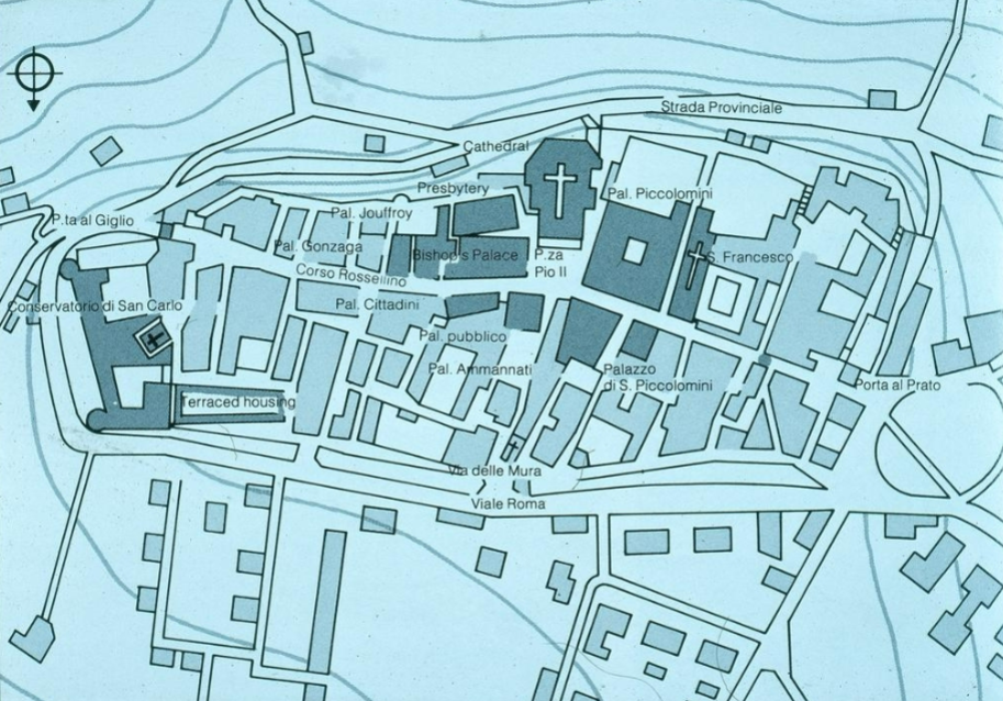 <p>Alberti &amp; Rossellino</p><p>patron: Pope Pius II (Piccolimini)</p><p>Pienza, Italy</p><p>1460</p>