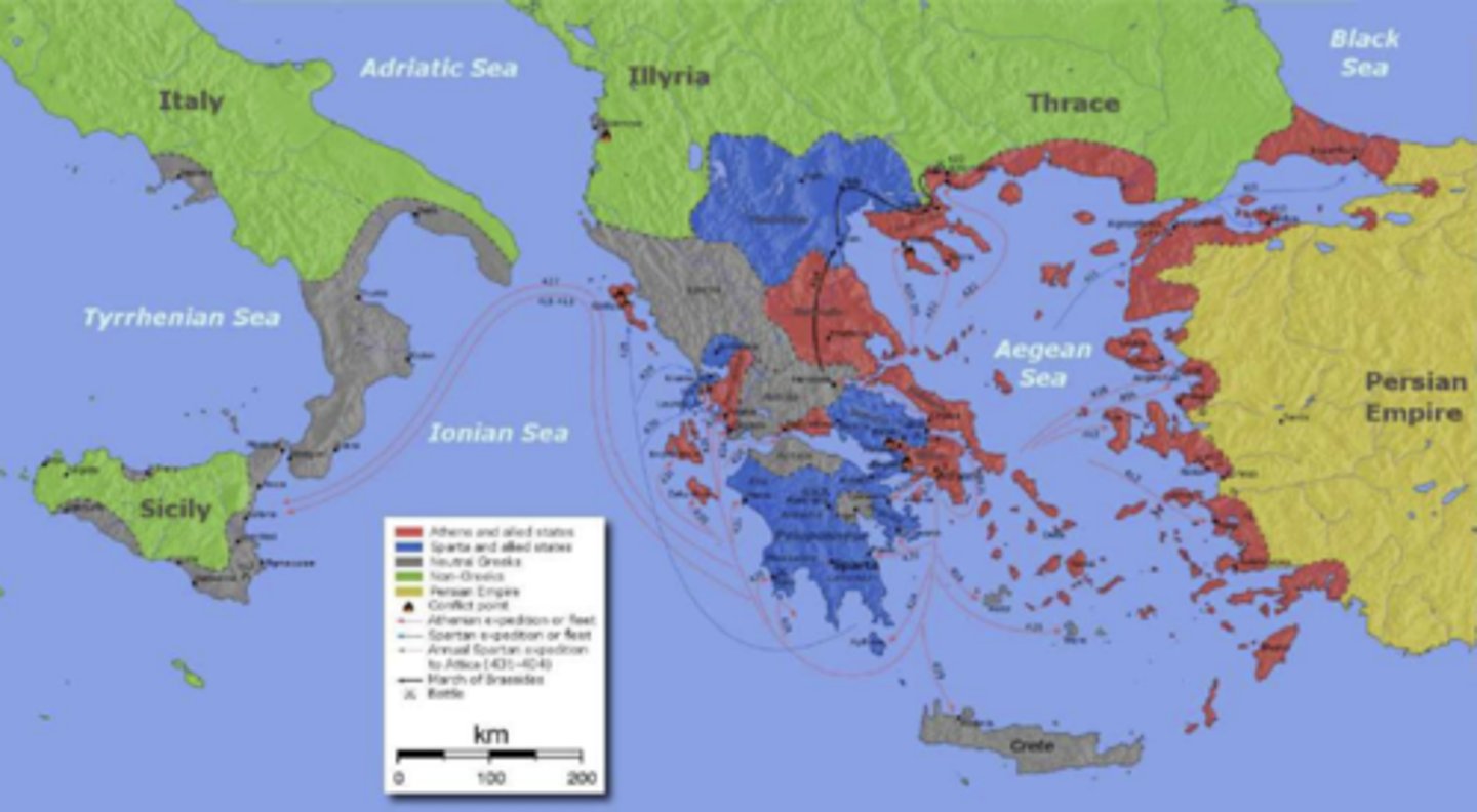 <p>Greece during the Peloponnesian War (431-404 BC)</p>