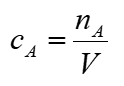 <p>c = mol dm-3</p><p>V = dm3</p>