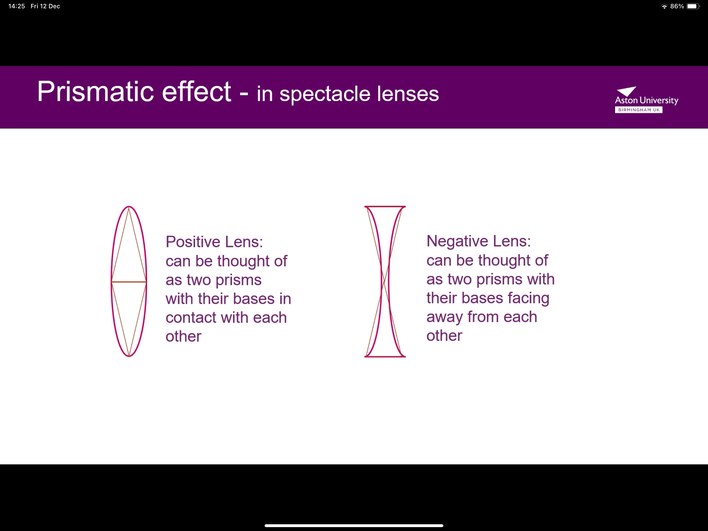 <p>+ve has the bases of the 2 prisms touching, -ve has the bases of the 2 prisms on opposite ends </p>