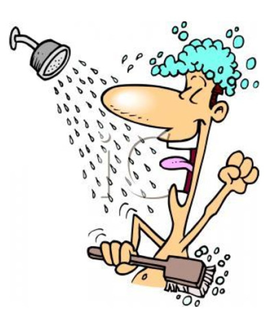 <p>to have a shower</p>