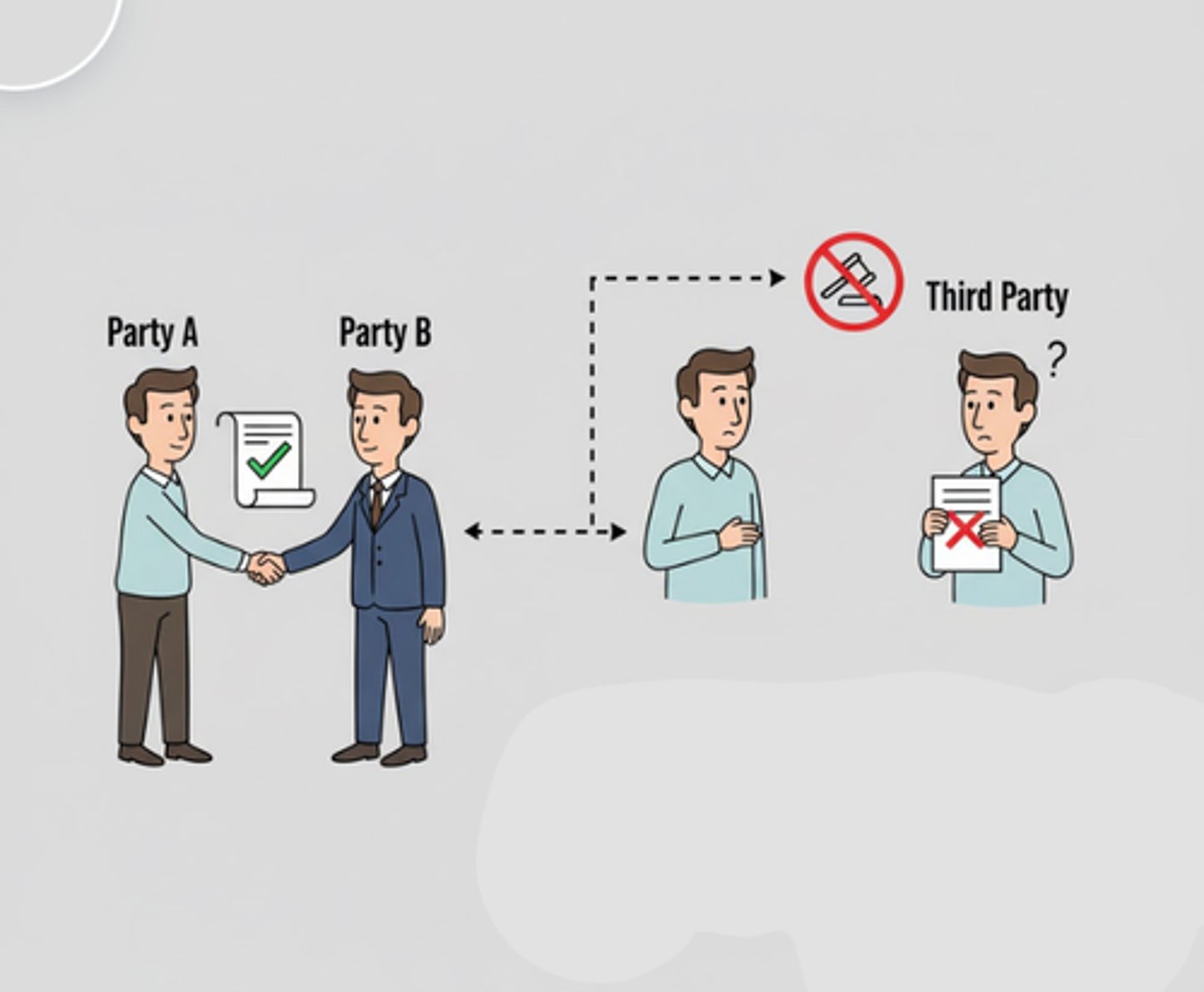 <p>Chapter: Privity of Contract and the Rights of Third Parties (Privity of Contract)</p><p>Principle: Only a person who is a party to a contract can sue on it</p>