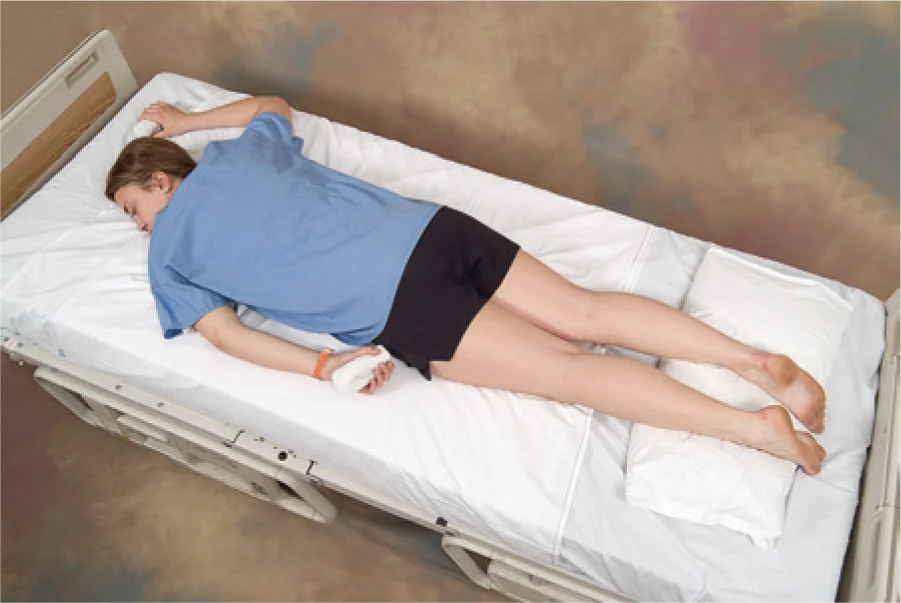 <p>prone position </p>