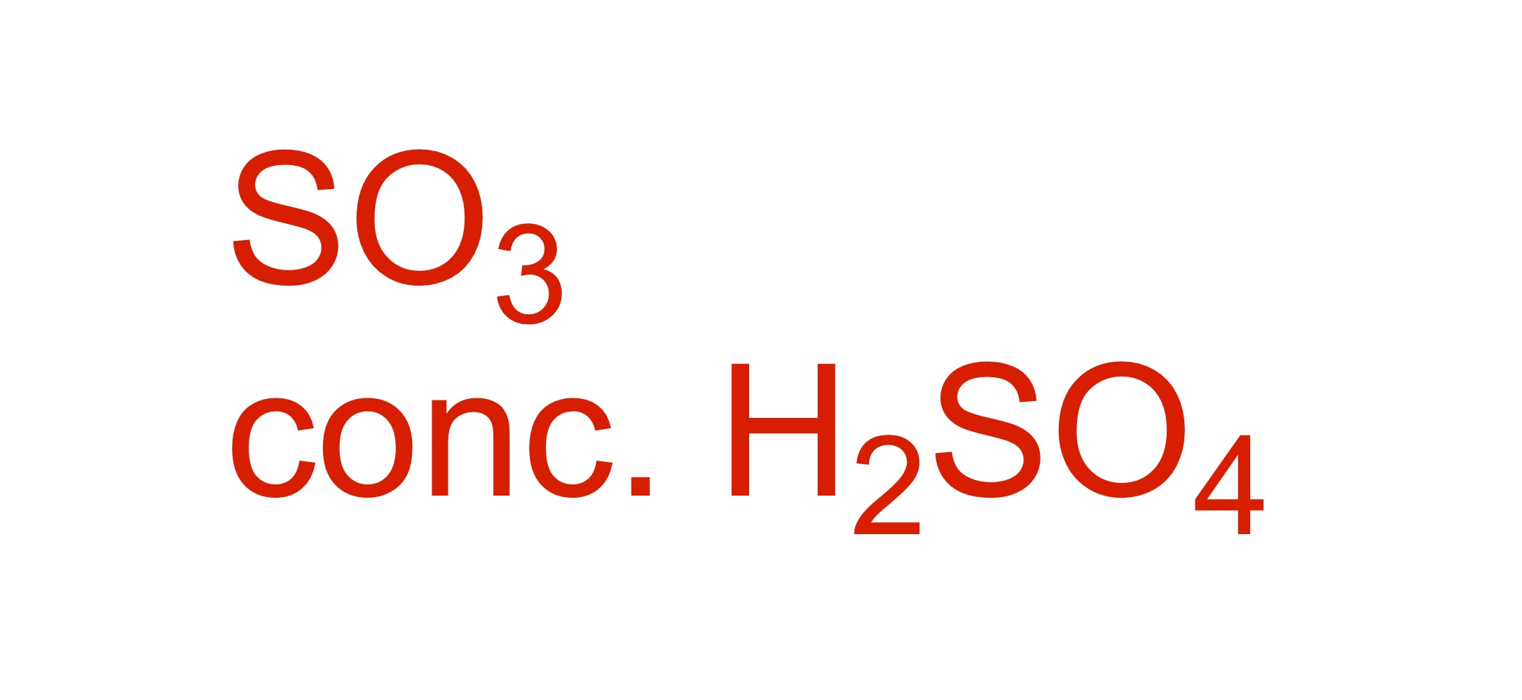 <p>SO3H attaches to the carbon chain - SO3, conc. H2SO4 is the reagent</p>