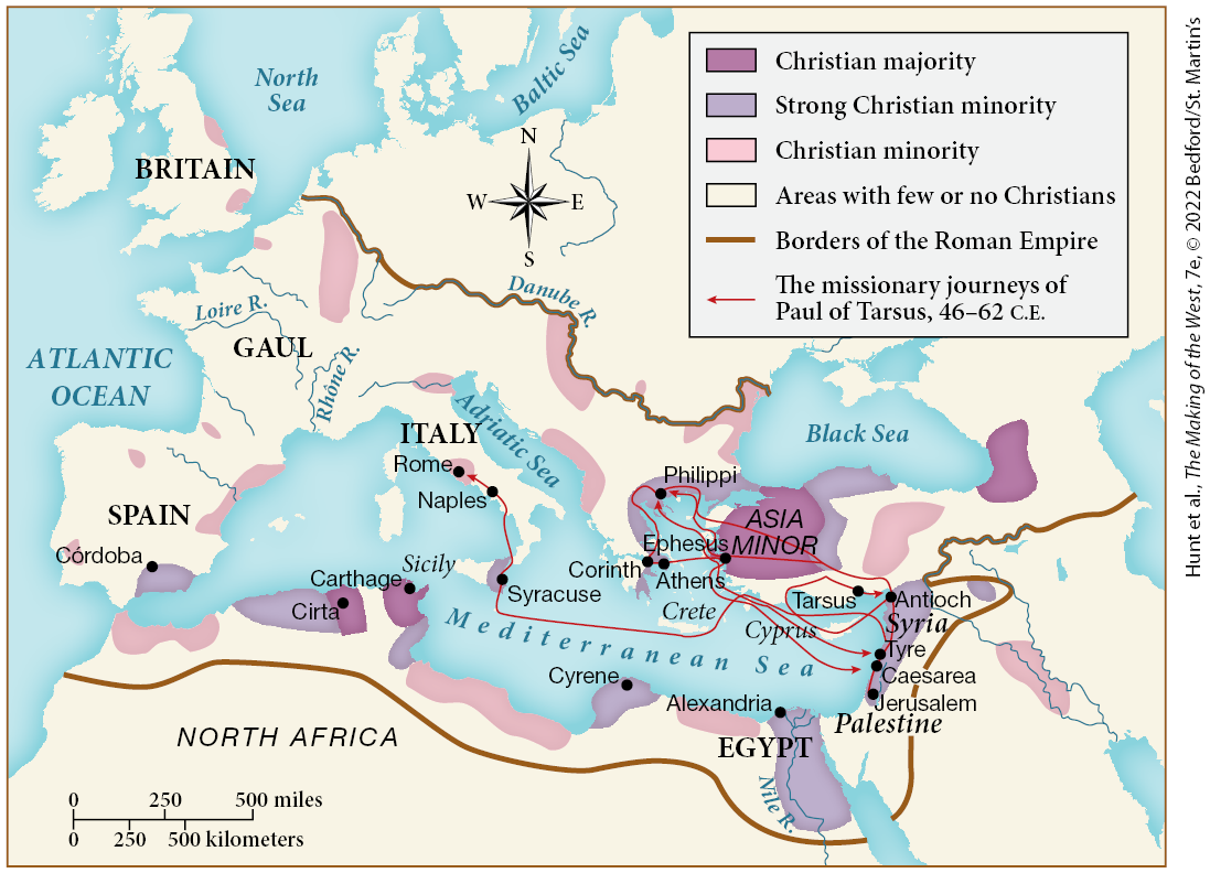 <p><span>In which of the following regions or cities would Christians have most likely faced intolerance or persecution in the late third century C.E.?</span></p>