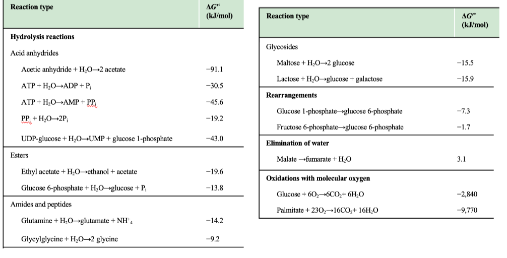 <p>Which class shows the strongest exergonic reactions?</p>