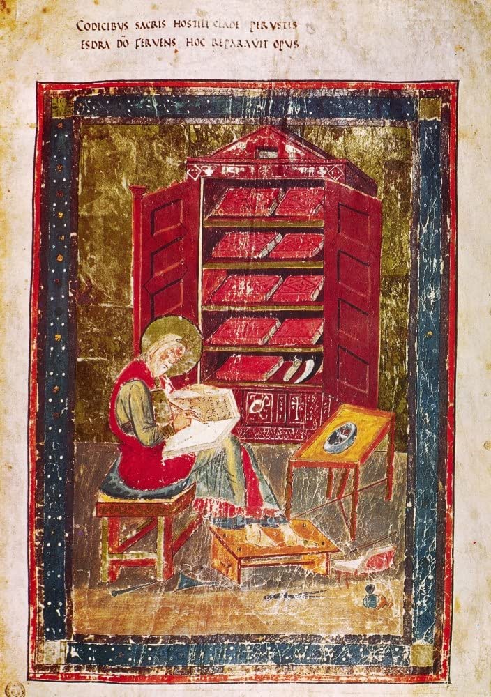 Ezra writing, Codex Amiatinus, before 716, Wearmouth-Jarrow