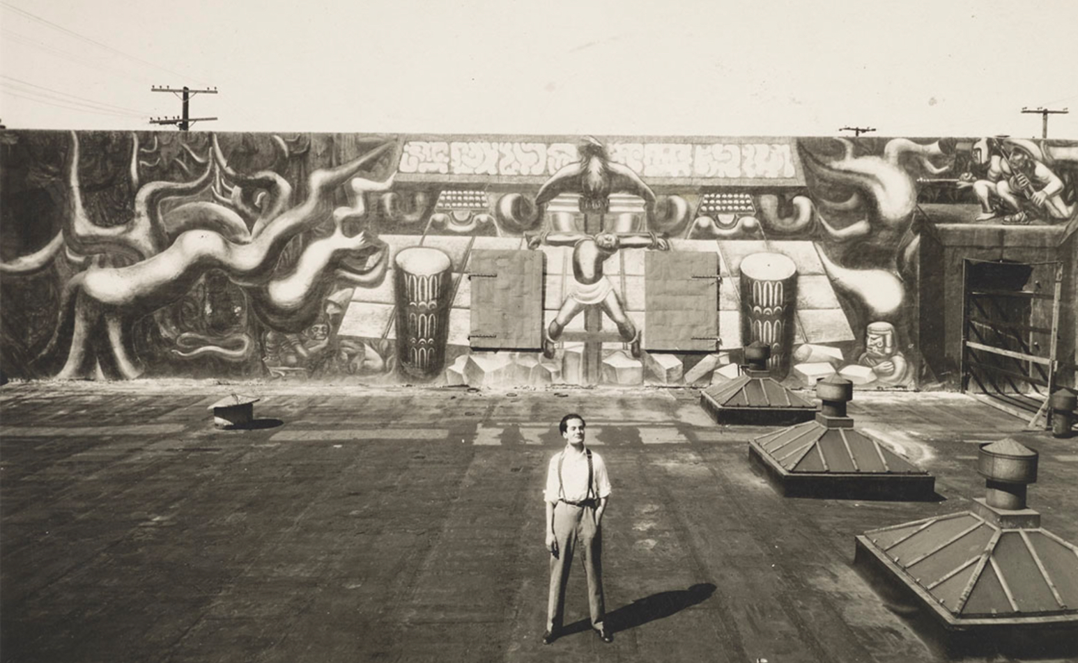<p>artist: DAVID ALFARO SIQUEIROS</p><p>movement: MEXICAN MURALISM</p><p>message:</p><p>mural location: downtown los angeles</p>
