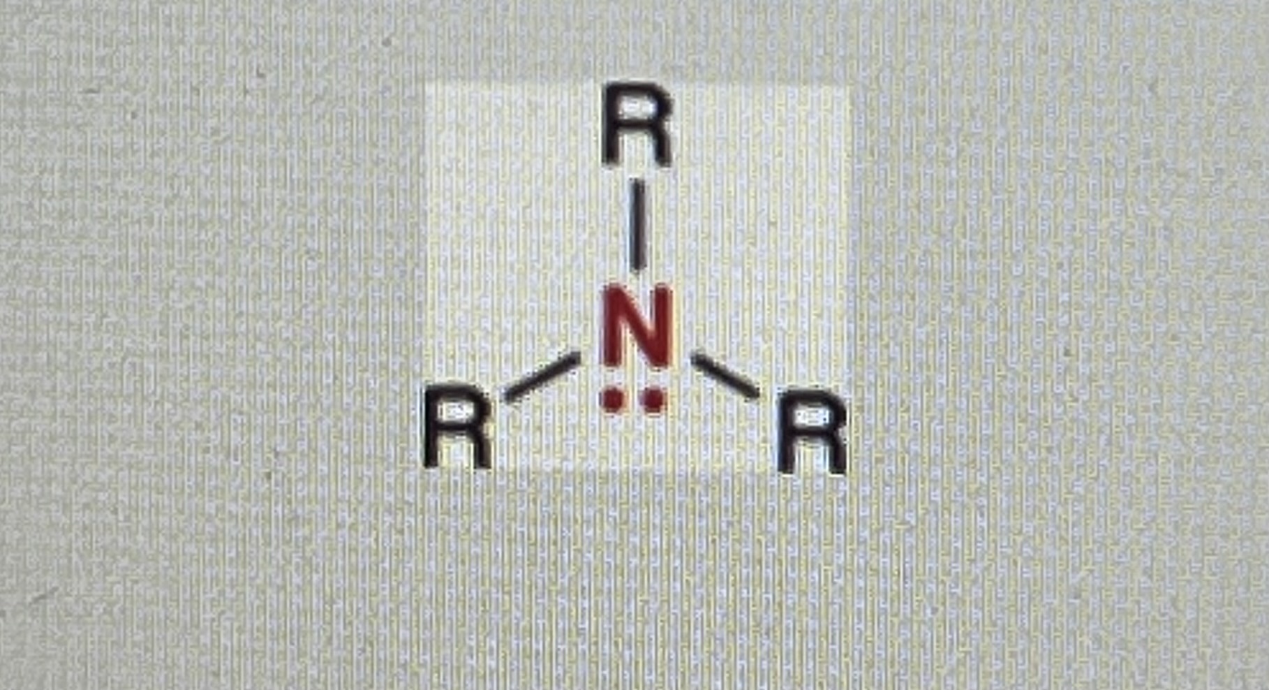 <p>(R=hydrogen or alkyl)</p><p>When you have a nitrogen atom connected to up to three R-groups</p>