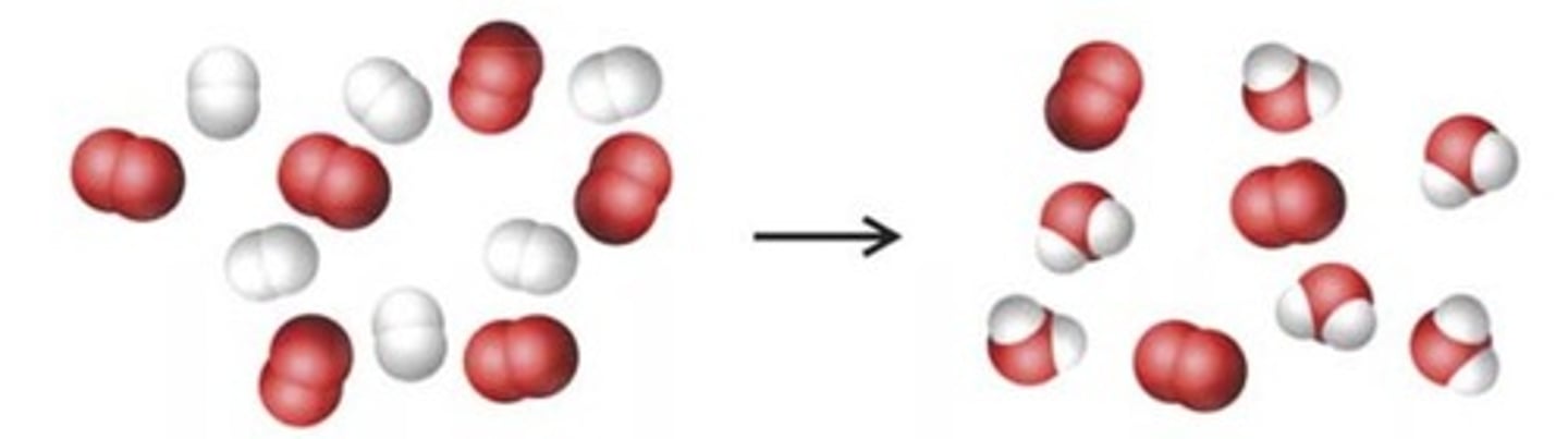<p>2H2(g) + O2(g) → 2H2O(g)</p>