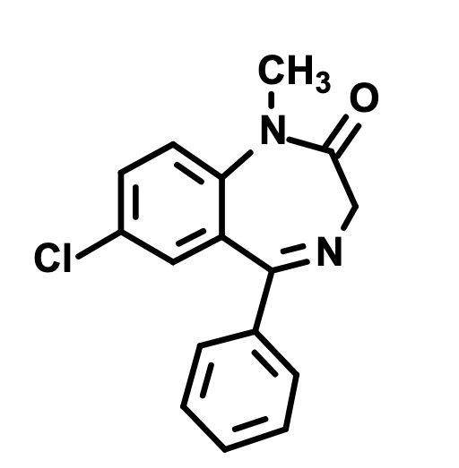 <p>How is this structure transformed into nordiazepam?</p>