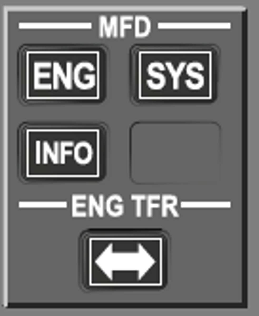 <p>ENG selected on MFD panel (toggled)</p>