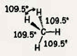 <p>109.5°, four bonded pairs, tetrahedral, tetrahedral</p>
