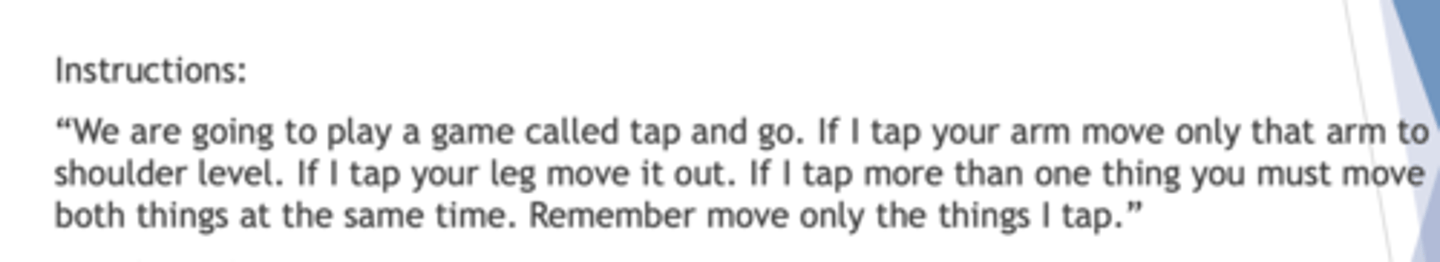<p>one limb moving at a time</p>