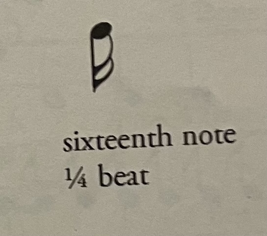 <p>16th note - ¼ beat</p>