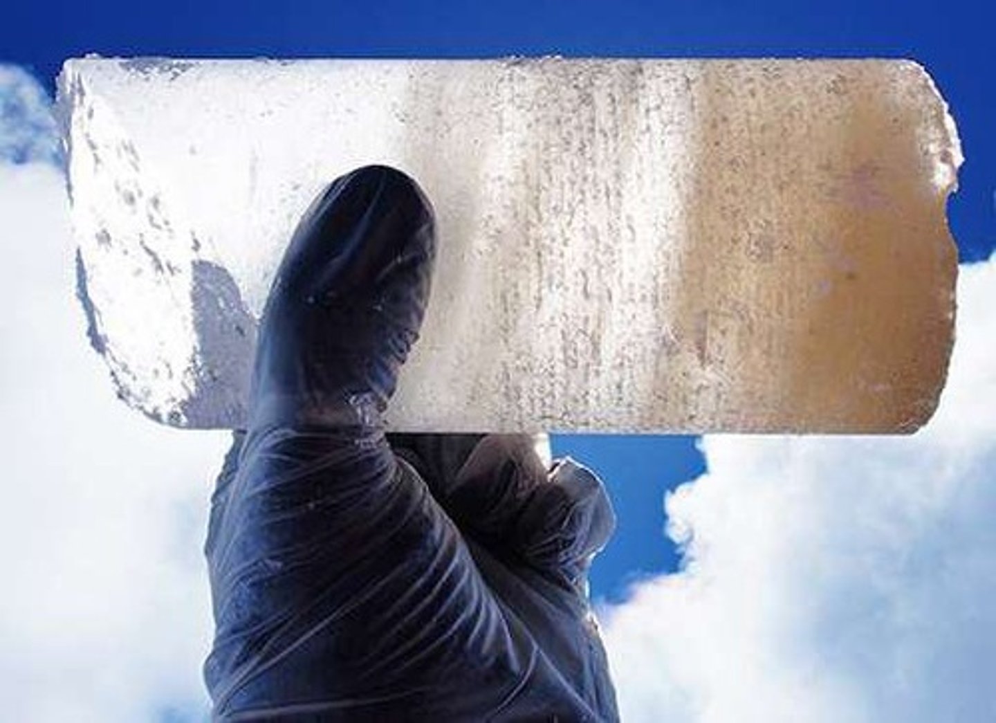 <p>Layers of ice trapping ancient atmospheric gases.</p>