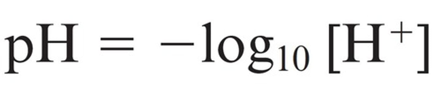 <p>pH = -log[H+]</p>