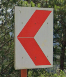 <p>Red on white chevrons</p>