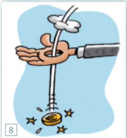 <p>wat betekent: een gat in zijn hand hebben</p>