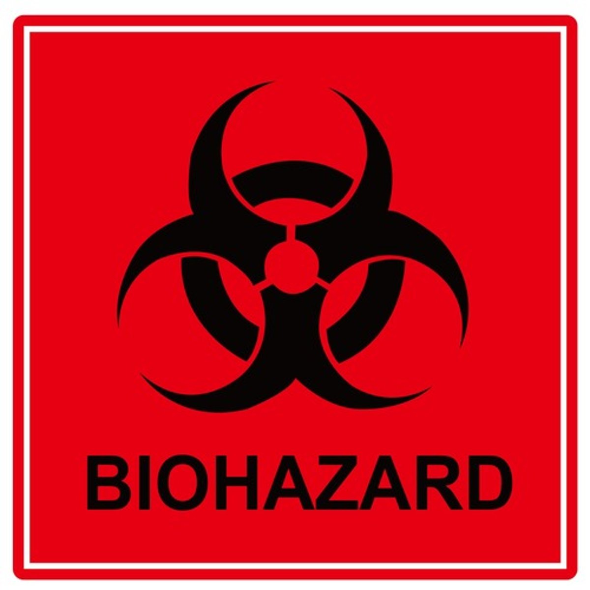 <p>notices posted in easily-seen locations that alert people in the area about the presence of harmful bacteria, viruses, or other dangerous biohazardous agents or organisms</p>