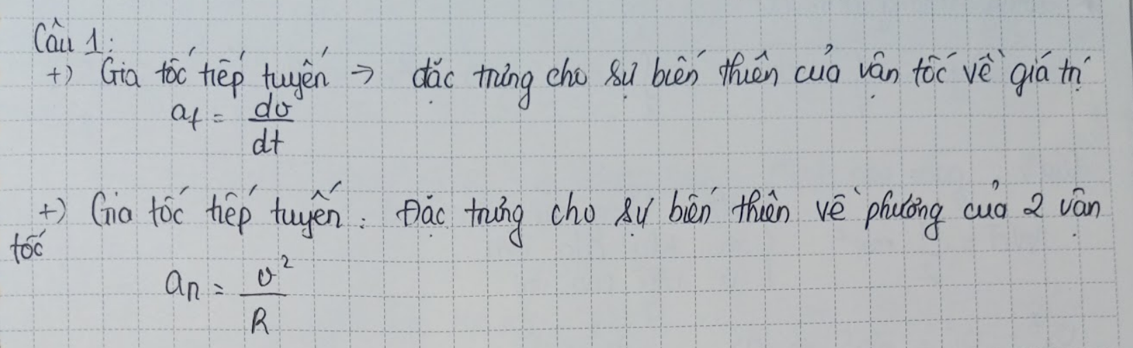 <p>Gia tốc tiếp tuyến (a<em>t) đo lường sự thay đổi tốc độ của chất điểm dọc theo quỹ đạo, trong khi gia tốc pháp tuyến (a</em>n) đo lường sự thay đổi hướng của vận tốc. Gia tốc tiếp tuyến ảnh hưởng đến tốc độ của chuyển động, còn gia tốc pháp tuyến ảnh hưởng đến hình dạng của quỹ đạo. </p>