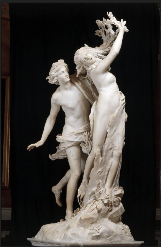<p>Describe the story behind Apollo and Daphne and its significance</p>