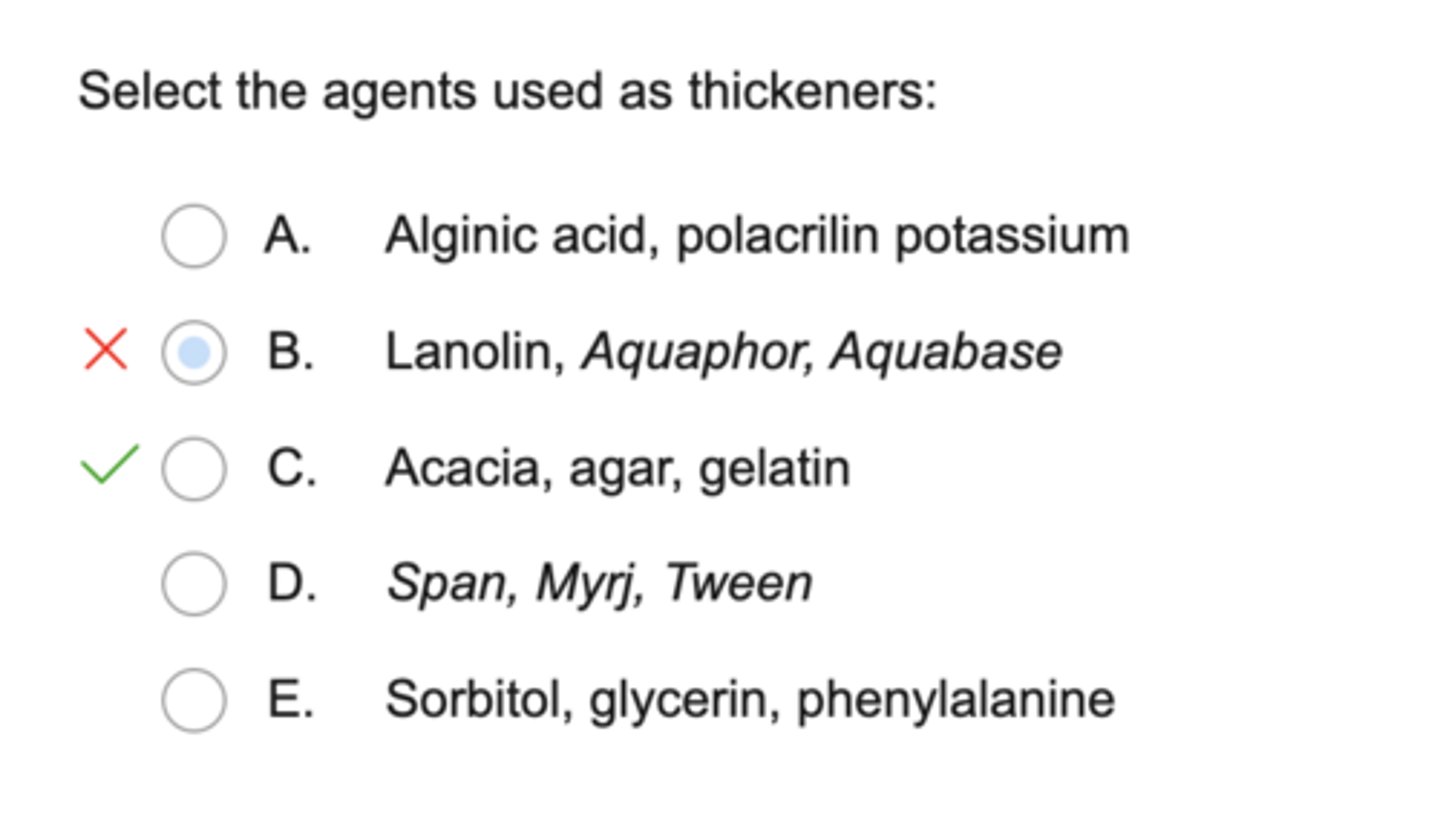 <p>• Acacia</p><p>• Agar</p><p>• Gelatin</p>