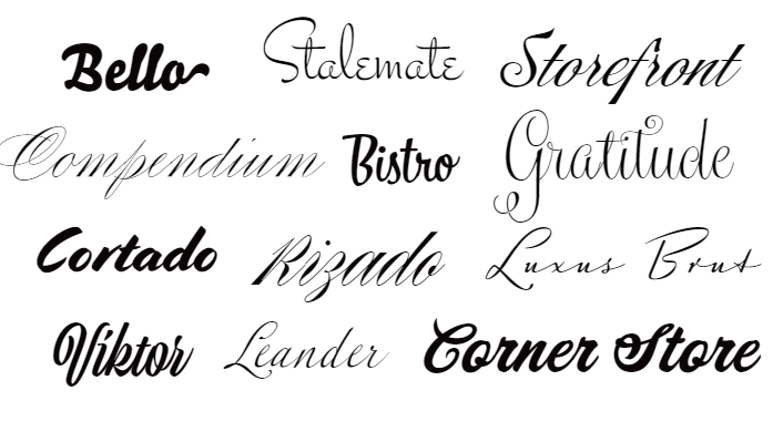 <p>any typeface that is designed to emulate cursive handwriting</p>