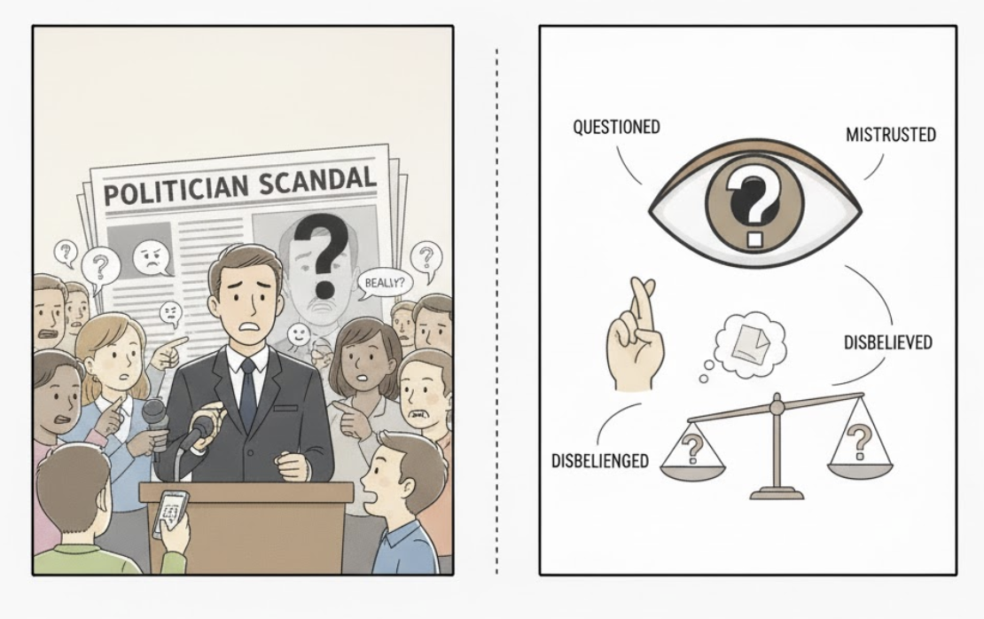 <p><strong>elt uncertain about; considered unlikely or untrue</strong> </p><p>(đã nghi ngờ, đã hoài nghi, đã không tin tưởng)</p>