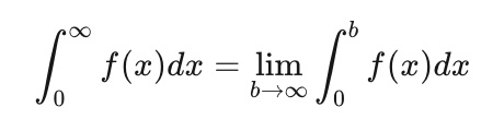 <p><span>An </span><strong>improper integral</strong><span> occurs when the limits of integration involve infinity or when the function being integrated becomes unbounded within the integration interval.</span></p>