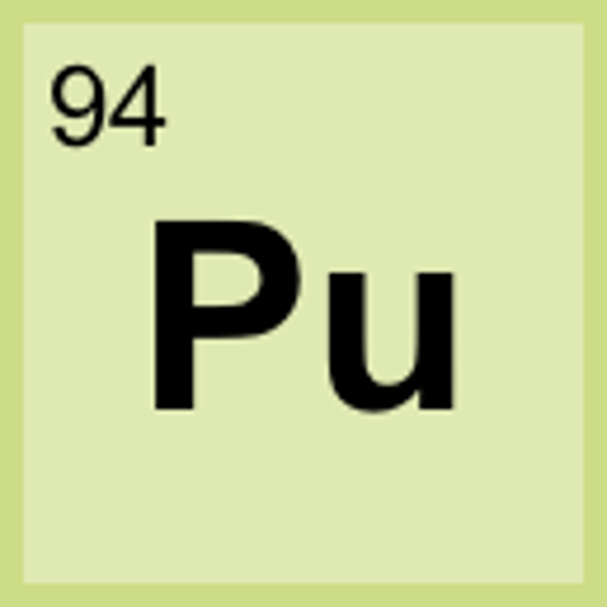 <p>Symbol: Pu<br>Atomic Mass: <br>Atomic Number: 94</p>
