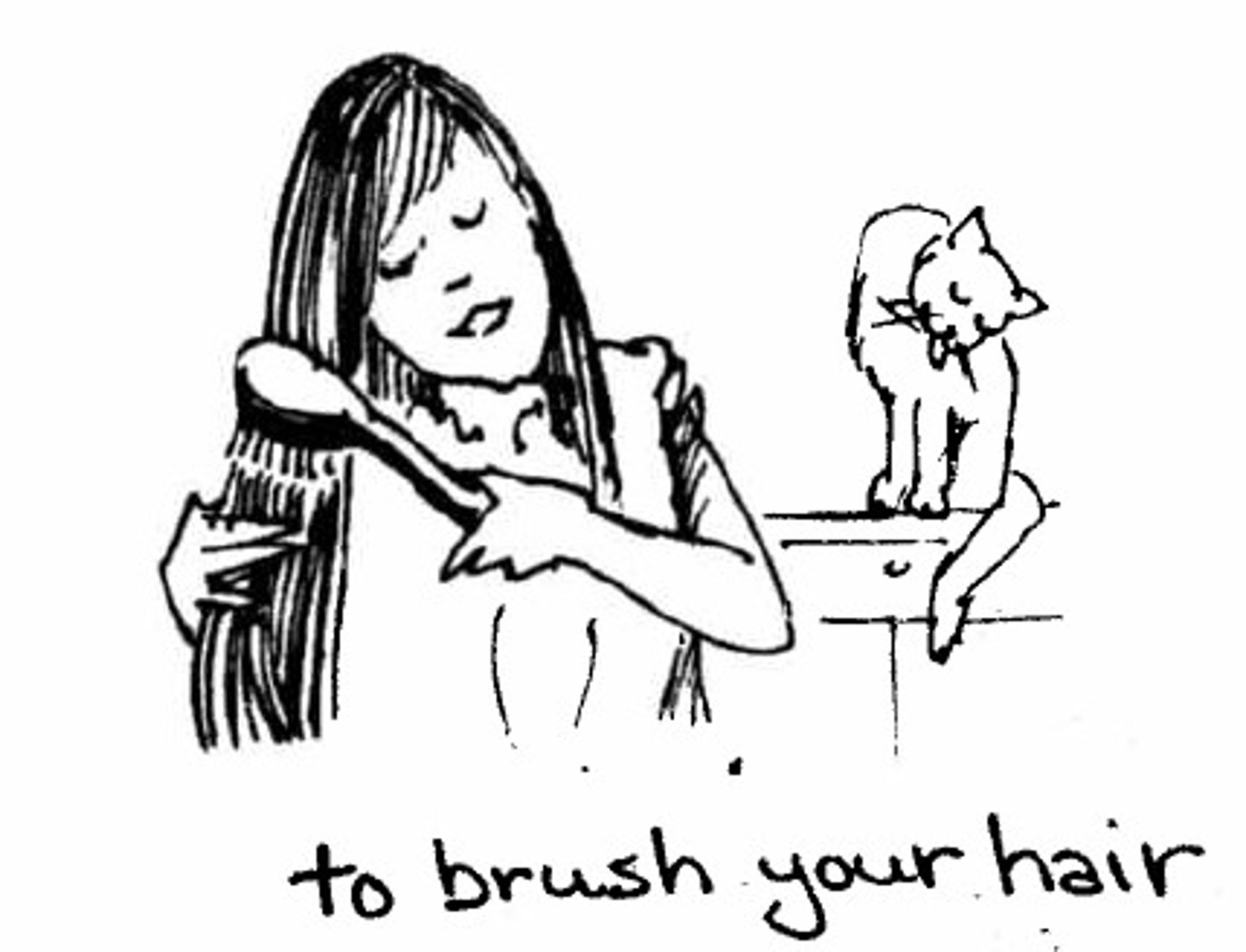 <p>to brush one's hair</p>