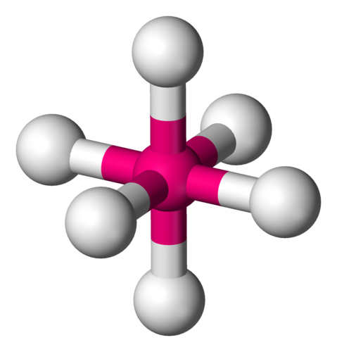 <p>6 e- pairs, sp5 hybridization 0 lone pairs: octahedral (6 bonds) [SF6] 1 lone pair: square pyramidal (5 bonds) [BrF5, IF5] 2 lone pairs: square planar (4 bonds) [XeF4]</p>