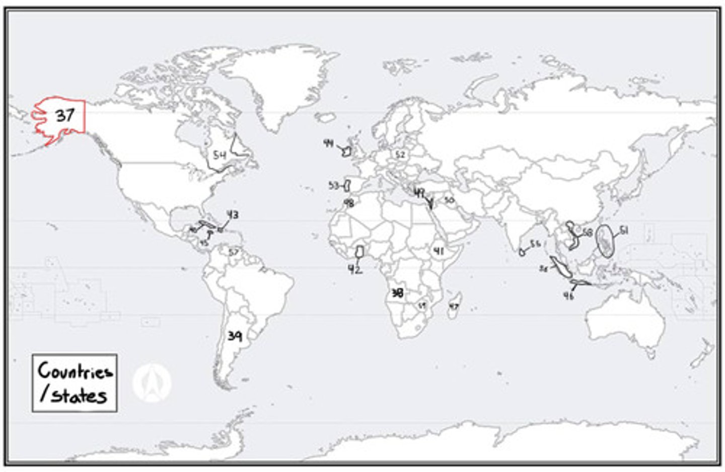 <p>What is #37? (countries/states)</p>