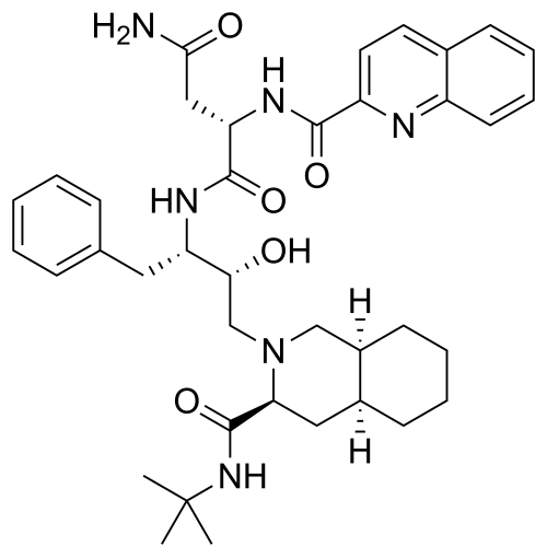 <p>where are the amide bonds on saquinavir</p>