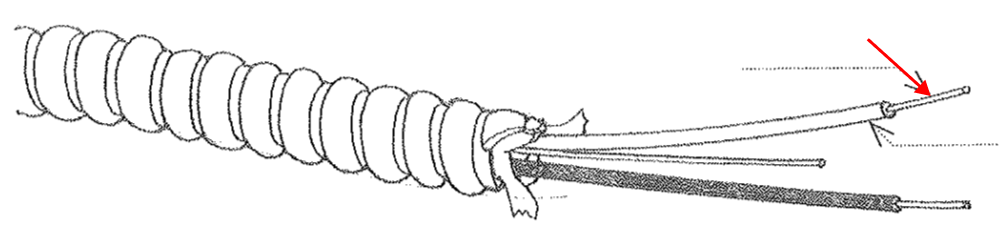 <p>A <span>plastic connector containing a threaded metal fitting for screwing into the intertwined and of two or more conductors</span></p>
