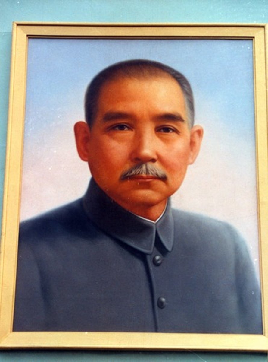 <p>the founder of the Chinese Nationalist Party who in 1911 helped to overthrow the last Chinese emperor; he was looked upon by future generations as a "founding father" of the Chinese Republic.</p>