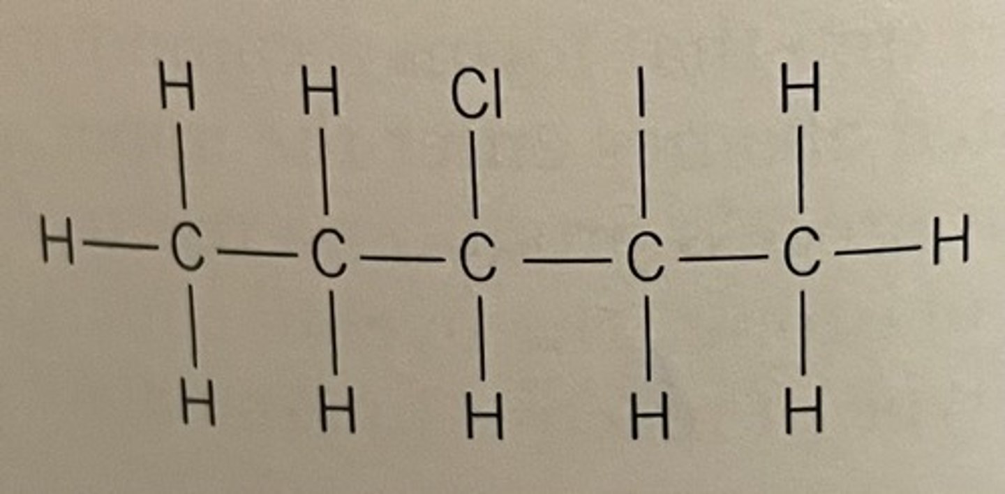 <p>If a molecule has more than one different halogen in it, we number the molecule in alphabetical order</p><p>For example: this is 3-chloro-2-iodopentane not 2-iodo-3-chloropentane</p>