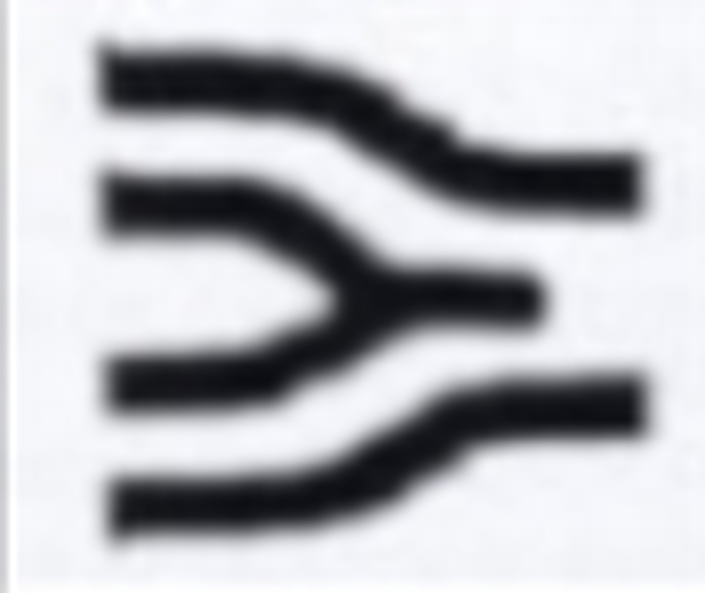 <p>a "v" shape ending early</p>