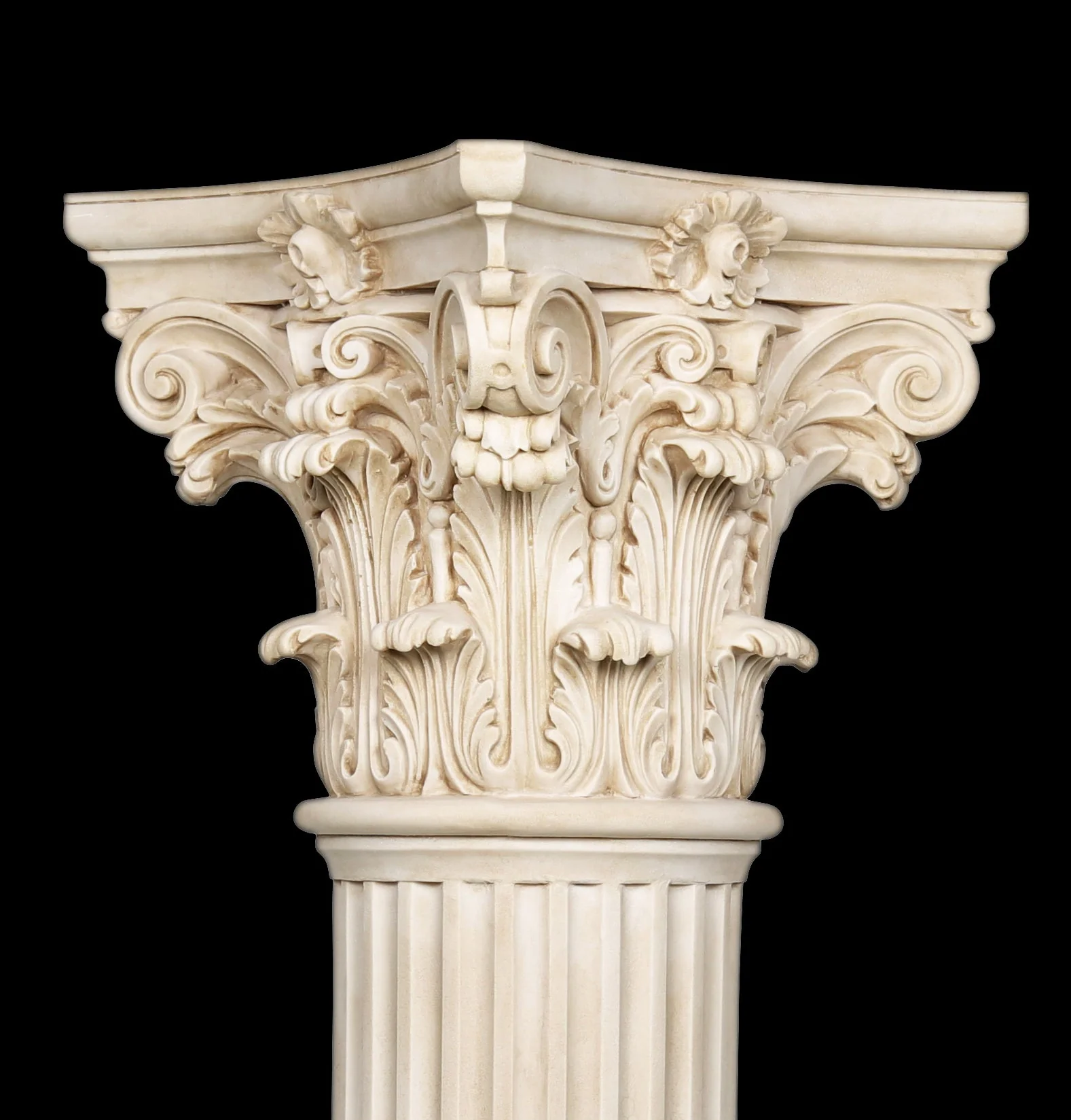 <p>ornate style, bell shaped capital</p>