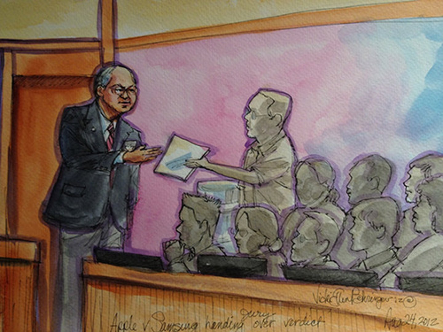 <p>the decision a jury makes in a trial</p>
