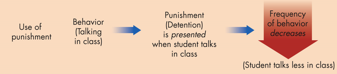 <p><span>an unpleasant stimulus decreases the chances that the response will recur (ex: electric shocks)</span></p>