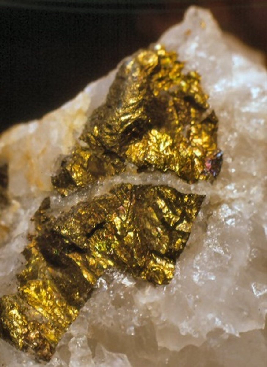 <p>Very brassy yellow, tarnishes bright red, purple, yellow, and orange.</p>